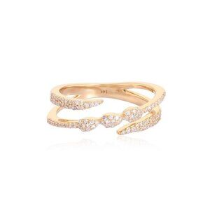Ethereal Open Wrap 14K (or 18k upon request) Yellow Gold Diamond Ring